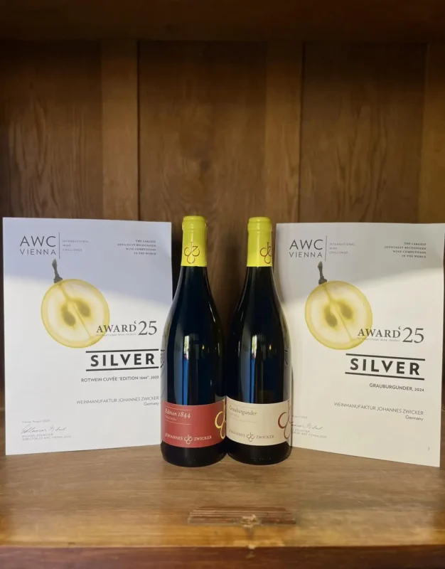 Zwicker Wein - Finde hier deinen Lieblingswein aus der Region Jessen 28 Zweiter Platz mit Silber auf der AWC Vienna 2025